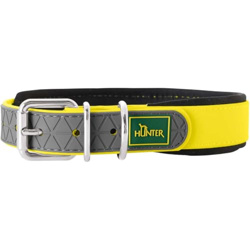 HUNTER CONVENIENCE COMFORT Hundehalsband, Kunststoffmaterial, Neopren, 55 M-L, neongelb von HUNTER