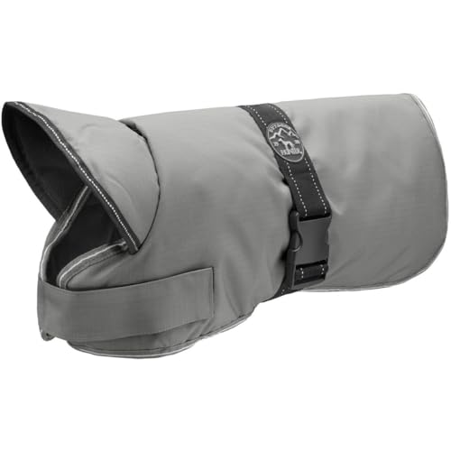 HUNTER Hundemantel DENALI, Farbe: grau, warmer Hundemantel mit Fleece-Innenfutter, wasserabweisend, reflektierend, hoher Kragen, perfekte Passform, leicht waschbar, Größe: 45 von HUNTER