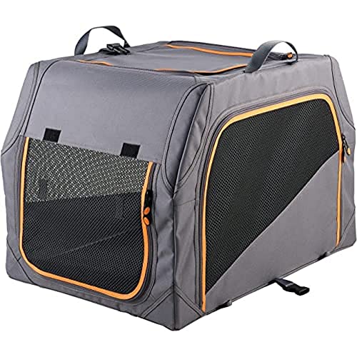 HUNTER Faltbare Hundebox mit Aluminiumgestell, Hundetransportbox, XL, anthrazit/orange von HUNTER