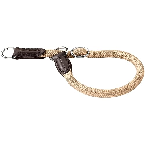 HUNTER Freestyle Dressurhalsung, Hundehalsband, Zugstopper, robust, wetterfest, 55 (L), beige von HUNTER