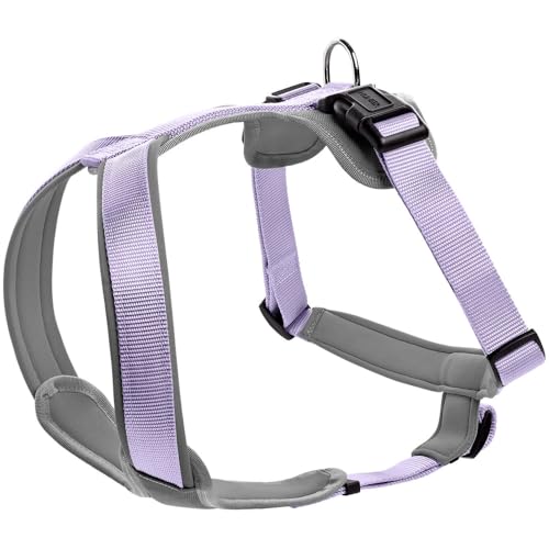 HUNTER Hundegeschirr NEOPREN, Farbe: Lavendel/grau, strapazierfähiges Nylon, mit weichem Neopren gepolstert, reflektierendes 3M Scotchlite Reflective Material, pflegeleicht, komfortabel, Größe: M/1 von HUNTER