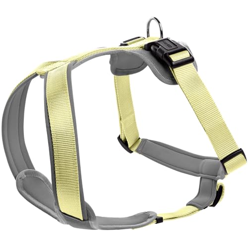 HUNTER Hundegeschirr NEOPREN, Farbe: Matcha/grau, strapazierfähiges Nylon, mit weichem Neopren gepolstert, reflektierendes 3M Scotchlite Reflective Material, pflegeleicht, komfortabel, Größe: L von HUNTER