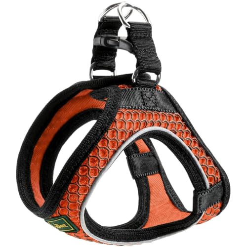 HUNTER HILO COMFORT Geschirr für kleine Hunde mit Netzmaterial und reflektierenden Elementen, orange, S von HUNTER