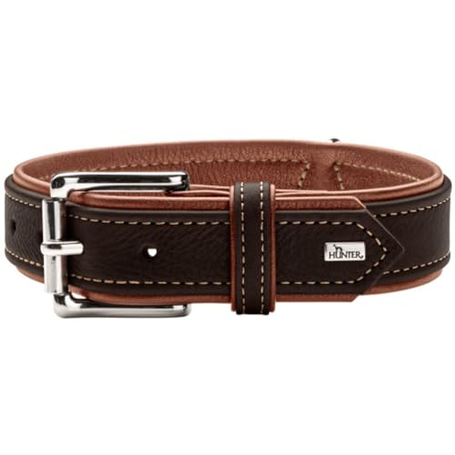 HUNTER Halsband Canadian Up Farbe schwarz/Cognac, Größe 45 von HUNTER