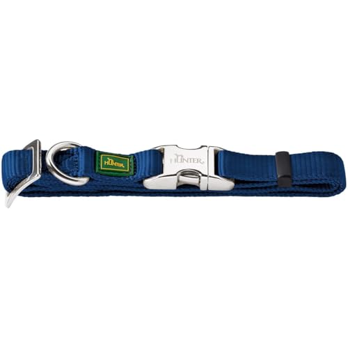 HUNTER VARIO BASIC ALU-STRONG Halsung, Hundehalsband, Nylon, Aluminium Steckverschluss, XL, marine von HUNTER