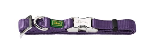 HUNTER VARIO BASIC ALU-STRONG Halsung, Hundehalsband, Nylon, Aluminium Steckverschluss, XL, violett von HUNTER