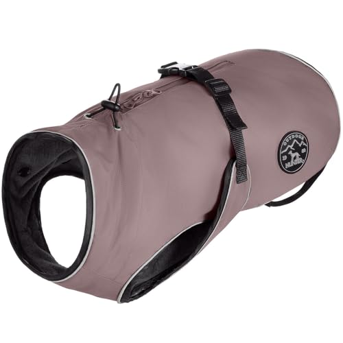 HUNTER Hundemantel Uppsala, Farbe: Altrosa, 2in1 Design mit herausknüpfbarem Innenfutter, wasserabweisend, reflektierende Paspeln, geschlossene Bauchseite, optimaler Sitz, Größe: 25 von HUNTER