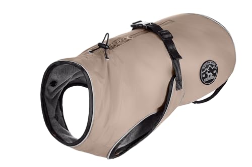 HUNTER Hundemantel Uppsala, Farbe: Taupe, 2in1 Design mit herausknüpfbarem Innenfutter, wasserabweisend, reflektierende Paspeln, geschlossene Bauchseite, optimaler Sitz, Größe: 27,5 von HUNTER