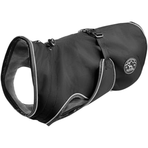 HUNTER Hundemantel Uppsala, Farbe: schwarz, 2in1 Design mit herausknüpfbarem Innenfutter, wasserabweisend, reflektierende Paspeln, geschlossene Bauchseite, optimaler Sitz, Größe: 37,5 von HUNTER