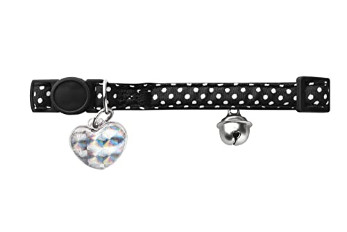 GLOSSY DOTS Katzenhalsband, One-Size, schwarz von HUNTER