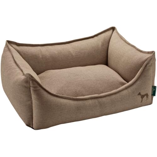 HUNTER Livingston Hundesofa, Hundebett, Strukturstoff, klassisch, M cm, braun, 80 x 60 x 25 cm von HUNTER