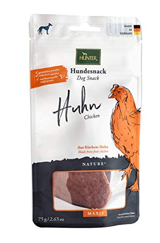 HUNTER NATURE MAXIS Hundesnack, getreidefrei, ohne Zuckerzusatz, 75 g, Huhn von HUNTER