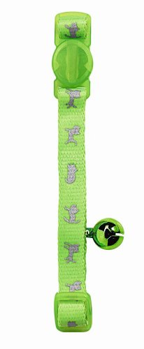 HUNTER NEON Halsband für Katzen, Nylon, reflektierend, Sicherheitsverschluss, Glöckchen, grün von HUNTER