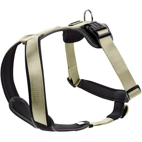 HUNTER Hundegeschirr NEOPREN, Farbe: oliv/schwarz, strapazierfähiges Nylon, mit weichem Neopren gepolstert, reflektierendes 3M Scotchlite Reflective Material, pflegeleicht, komfortabel, Größe: S von HUNTER