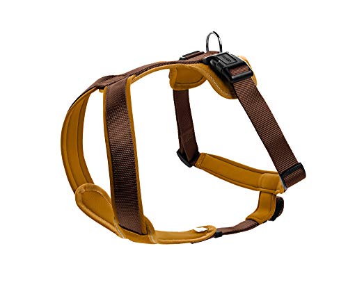 HUNTER Hundegeschirr NEOPREN, Farbe: braun/caramel, strapazierfähiges Nylon, mit weichem Neopren gepolstert, reflektierendes 3M Scotchlite Reflective Material, pflegeleicht, komfortabel, Größe: M/1 von HUNTER