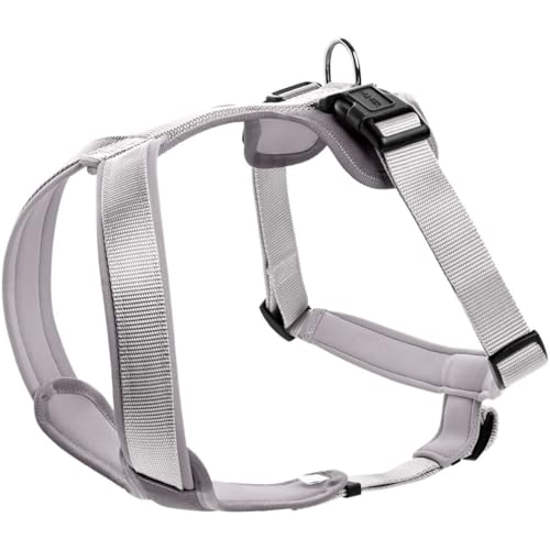 HUNTER NEOPREN Hundegeschirr, Nylon, gepolstert mit Neopren, M/1 53 - 65 cm, grau von HUNTER