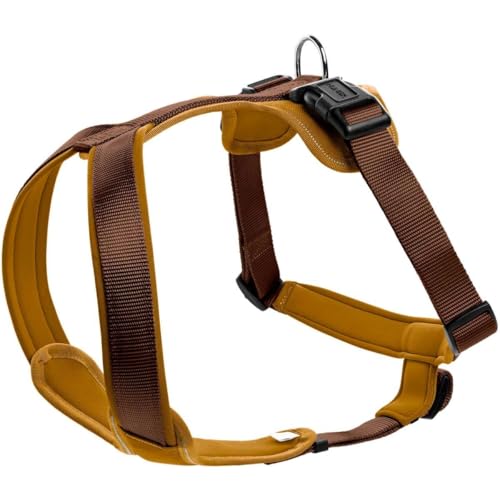 HUNTER NEOPREN Hundegeschirr, Nylon, gepolstert mit Neopren, L 73-94 cm, braun/caramel von HUNTER