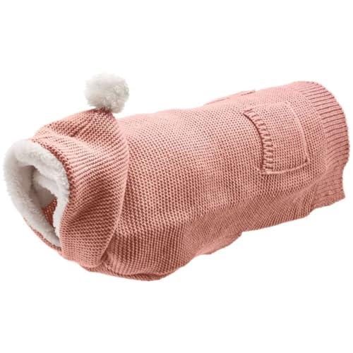 HUNTER Hundepullover RÖGLA, Farbe: rosa, leichter Strickpullover mit Plüsch-Kapuze, weich & elastisch, liebevolle Details, natürlicher Bewegungsablauf, hoher Tragekomfort, waschbar bei 30°C, Größe: 25 von HUNTER