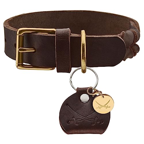 HUNTER SANSIBAR SOLID Hundehalsband, Leder, strapazierfähig, griffig, geflochten, 45 (S-M), dunkelbraun von HUNTER