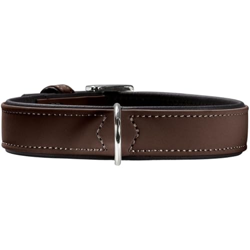 HUNTER SOFTIE Hundehalsband, Kunstleder, samtig, pflegeleicht, 45 (S-M), braun von HUNTER