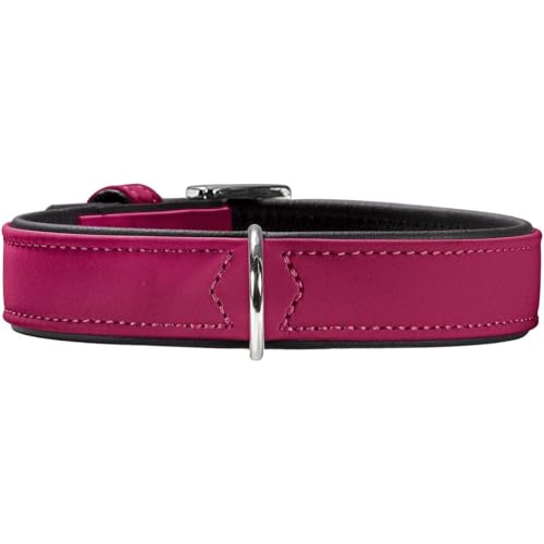 HUNTER SOFTIE Hundehalsband, Kunstleder, samtig, pflegeleicht, 45 (S-M), himbeer von HUNTER