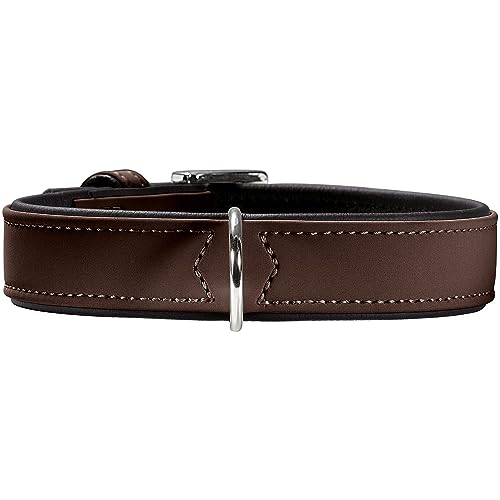 HUNTER SOFTIE Hundehalsband, Kunstleder, samtig, pflegeleicht, 65 (L), braun von HUNTER