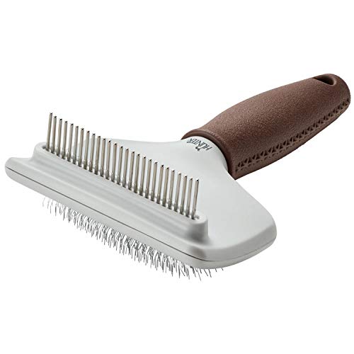 HUNTER SPA Kombibürste Zupfen und Kämmen, für Hunde, 20,0 x 11,0 cm, M, grau / braun von HUNTER