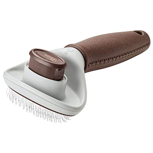 HUNTER SPA Zupfbürste selbstreinigend, für Hunde, 17,0 x 9,0 cm, M, grau / braun von HUNTER