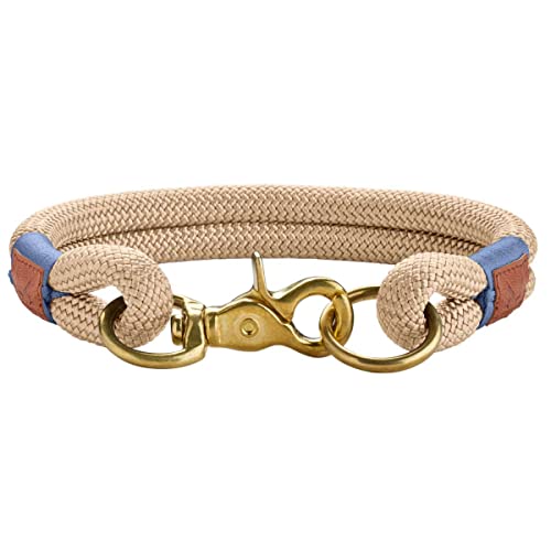 HUNTER Sansibar Rantum Halsung, Hundehalsband, modern, nautisch, 60 (L-XL), beige von HUNTER