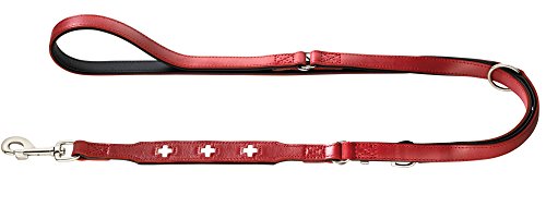 HUNTER Swiss Verstellbare Führleine für Hunde, Leder, hochwertig, schweizer Kreuz, 1,8 x 200 cm, schwarz von HUNTER