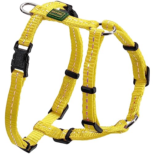 HUNTER TRIPOLI Hundegeschirr, kleine Hunde, Nylon, reflektierend, robust, XS-S, gelb von HUNTER