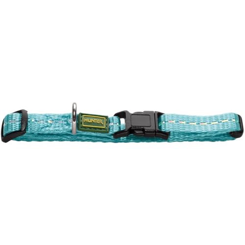 HUNTER TRIPOLI VARIO BASIC Hundehalsung, Hundehalsband, Nylon, reflektierend, Klickverschluss, M, hellblau von HUNTER