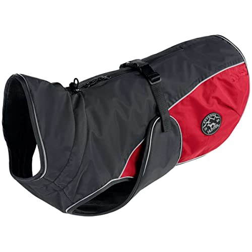 HUNTER Hundemantel UPPSALA COZY, Farbe: anthrazit/rot, wasser- und windabweisend, wärmendes Innenfutter, reflektierend, optimaler Komfort, waschbar bei 30 °C, für kalte Tage, Größe: 35 von HUNTER