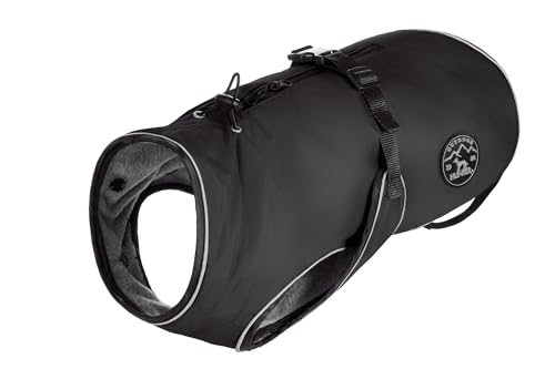 HUNTER Hundemantel UPPSALA 30, Farbe: schwarz, 2in1 Design mit herausknüpfbarem Innenfutter, wasserabweisend, reflektierende Paspeln, geschlossene Bauchseite, optimaler Sitz, Größe: 30 von HUNTER