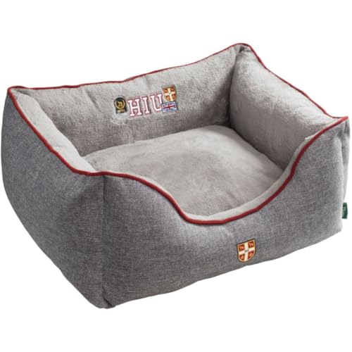 HUNTER Universtity Hundesofa, College-Style, Wendekissen, Plüschbesatz, 60 x 40 cm, grau von HUNTER