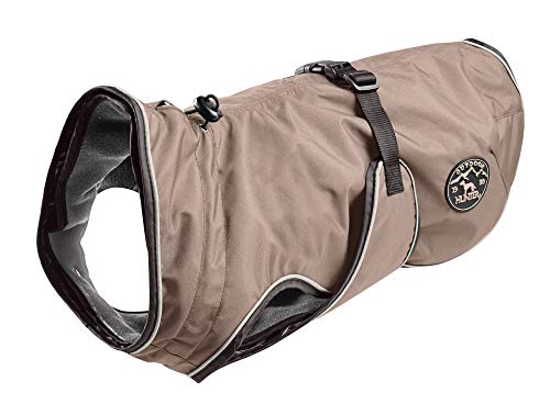 HUNTER Hundemantel UPPSALA 30, Farbe: taupe, 2in1 Design mit herausknüpfbarem Innenfutter, wasserabweisend, reflektierende Paspeln, geschlossene Bauchseite, optimaler Sitz, Größe: 30 von HUNTER