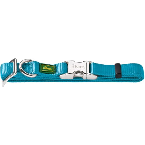 HUNTER VARIO BASIC ALU-STRONG Halsung, Hundehalsband, Nylon, Aluminium Steckverschluss, L, petrol von HUNTER