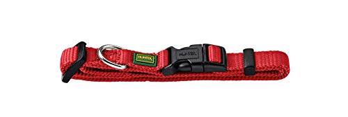 HUNTER VARIO BASIC Hundehalsung, Hundehalsband, robust, geschmeidig, Klickverschluss, M/2,0, rot von HUNTER