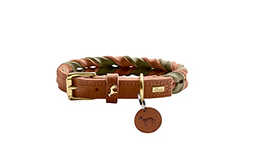 Halsband Solid Education Duo Farbe Cognac/Oliv, Größe 60 von HUNTER