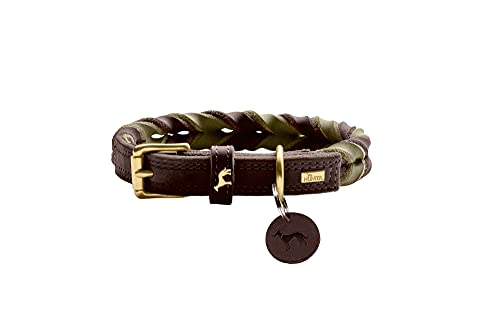 Halsband Solid Education Duo Farbe Dunkelbraun/Oliv, Größe 40 von HUNTER