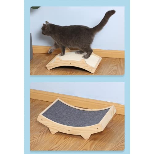 Fenster Sitzstange für Fensterbank, 2-in-1 Holz Katze Bett für Fensterbank, Schublade, Bettseiten, Schrank, Stuhl und Boden-58 * 28,8 * 12,5 cm – grau von HUOLE