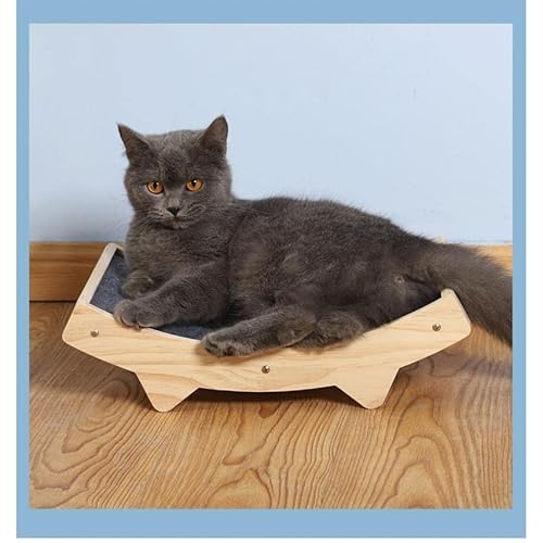 Fenster Sitzstange für Fensterbank, 2-in-1 Holz Katze Bett für Fensterbank, Schublade, Bettseiten, Schrank, Stuhl und Boden-58 * 28,8 * 12,5 cm – grau von HUOLE