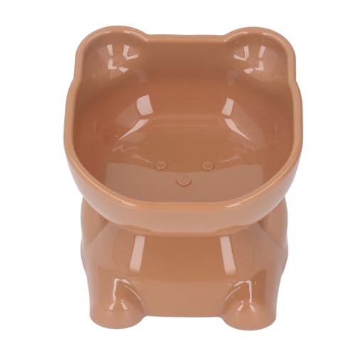 HUONIU Erhöhter Katzenfutter und Wassernapf mit Cartoon Design in Braun (Brown) von HUONIU