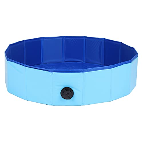 HUONIU Faltbarer Haustierpool, Hunde- und Katzenbadewanne, Mini-Schweinebecken Blau (160X30CM) von HUONIU