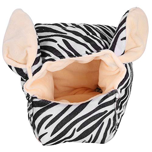 HUONIU Hängenest für Kleintiere, Haus aus weicher Baumwolle und Flanell für Hamster und Haustiere (Zebra) von HUONIU