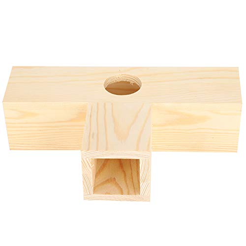 HUONIU Hamster-Holzrohr, T-Typ, Kleiner Haustiertunnel (58x30x15cm / 22,83x11,81x5,91in T) von HUONIU