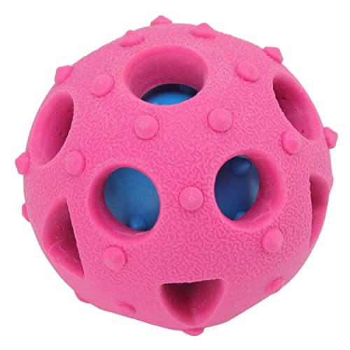 HUONIU Haustier-Puzzleball, interaktives Futterspender-Spielzeug für Hunde und Katzen, rosa Trainingsball mit Punkten, X122 (X122 Punkteball) von HUONIU