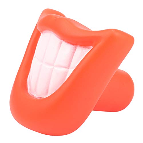 HUPYOMLER Lustiges Kauspielzeug für Hunde und Welpen, quietschend, großes Lächeln, Lippen und Zähne, Rot von HUPYOMLER