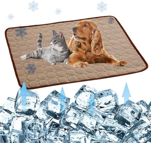 HURUMA Washable Dog Cooling Mat Ice Silk Pet Self Cooling Pad Blanket,Summer Reusable Dog Heat Dissipation Pad,Self Cooled Foldable Pet Sleeping Pad for Bed Sofa Floor Kennel von HURUMA