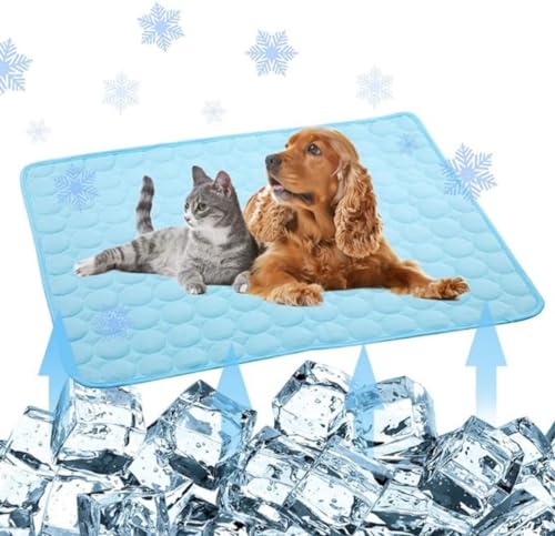 HURUMA Washable Dog Cooling Mat Ice Silk Pet Self Cooling Pad Blanket,Summer Reusable Dog Heat Dissipation Pad,Self Cooled Foldable Pet Sleeping Pad for Bed Sofa Floor Kennel von HURUMA